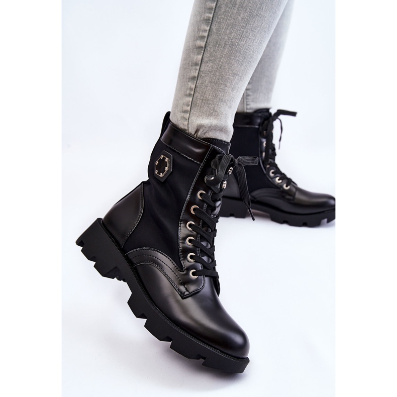 PG1 Dámské šněrovací boty Trapper s hřejivou černou Nomi černá 2