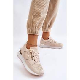 PG1 Dámská sportovní obuv s ozdobným zipem krémová Adrea vícebarevný 2