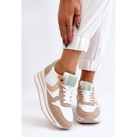 PG1 Dámská sportovní obuv na klínku bílá a béžová neva béžový bílý 1 PG1 Dámská sportovní obuv na klínku bílá a béžová neva béžový bílý 1