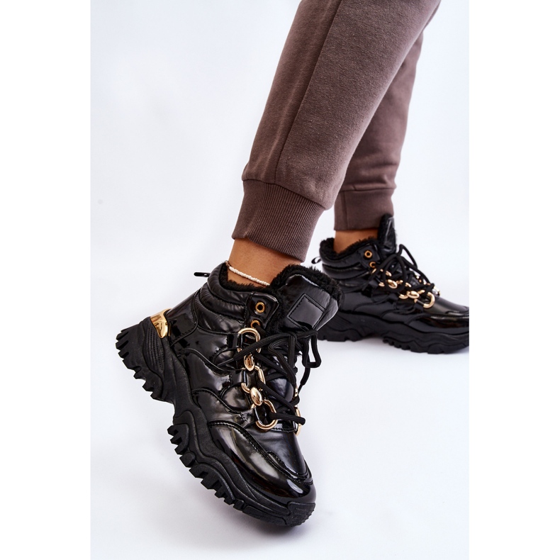 Dámské zateplené sportovní boty Lace-Up Trappers Black Bastini černá 2 Dámské zateplené sportovní boty Lace-Up Trappers Black Bastini černá 2