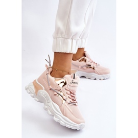 PA1 Dámská sportovní obuv šněrovaná na platformě Pink Minea růžový 1 PA1 Dámská sportovní obuv šněrovaná na platformě Pink Minea růžový 1