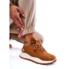 Dámské izolované velbloudí trekkingové boty hnědý 4