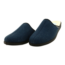 Pánské pantofle Befado zateplené ovčí kožešinou pu 000M325, tmavě modrá modrý 3