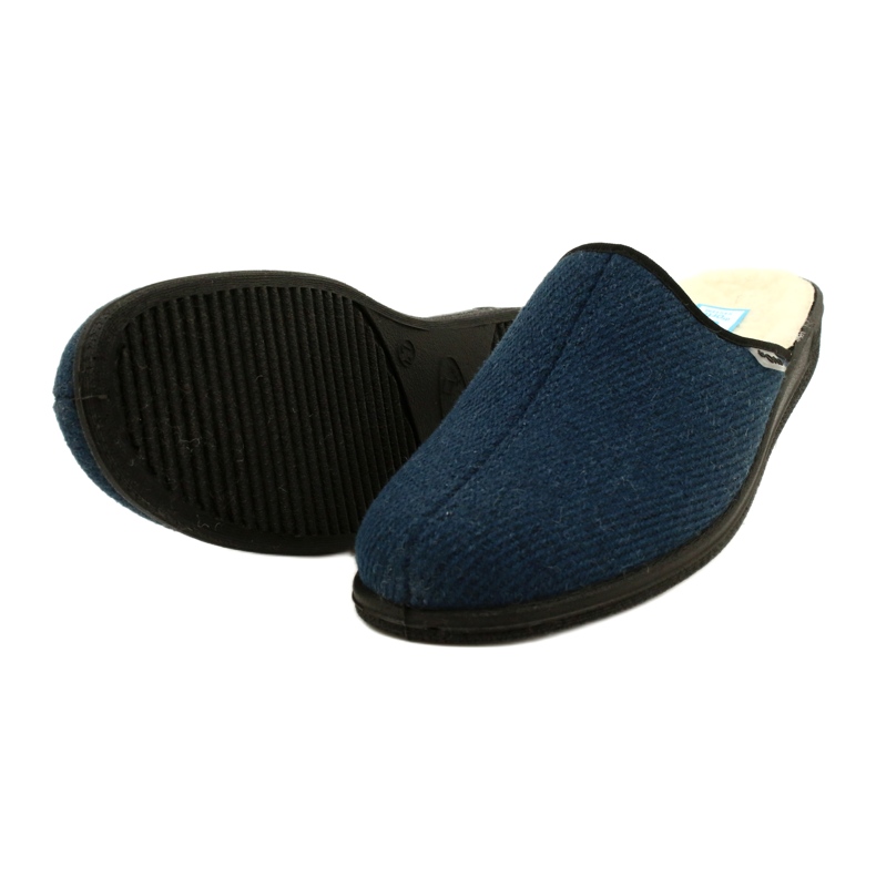 Pánské pantofle Befado zateplené ovčí kožešinou pu 000M325, tmavě modrá modrý 4
