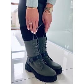 BM Ploché šněrovací kozačky Kieran Green zelená 1