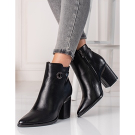 W. Potocki Dámské kozačky Potocki na černém sloupku černá 1