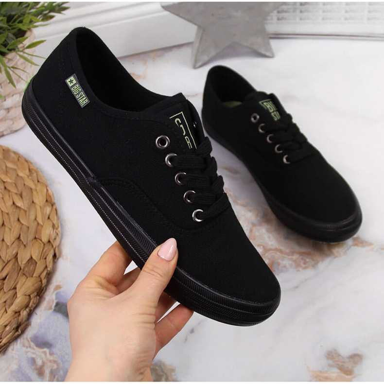 Textilní tenisky celé černé Big Star JJ274261 černá 1