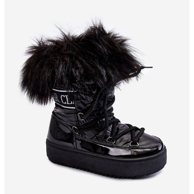 PM1 Dětské zateplené sněhule Šněrovací Black Colioris černá 1 PM1 Dětské zateplené sněhule Šněrovací Black Colioris černá 1