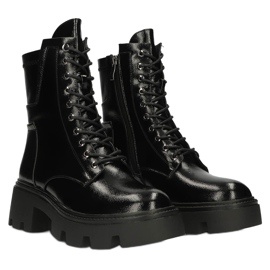 Dámské lesklé izolované boty Filippo DBT4095 Black černý 3