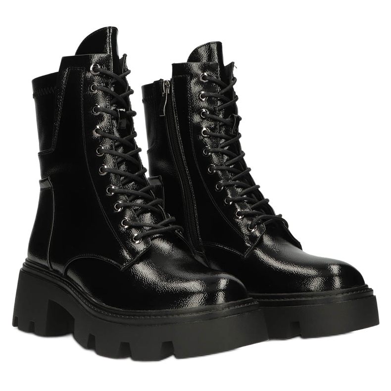 Dámské lesklé izolované boty Filippo DBT4095 Black černý 3