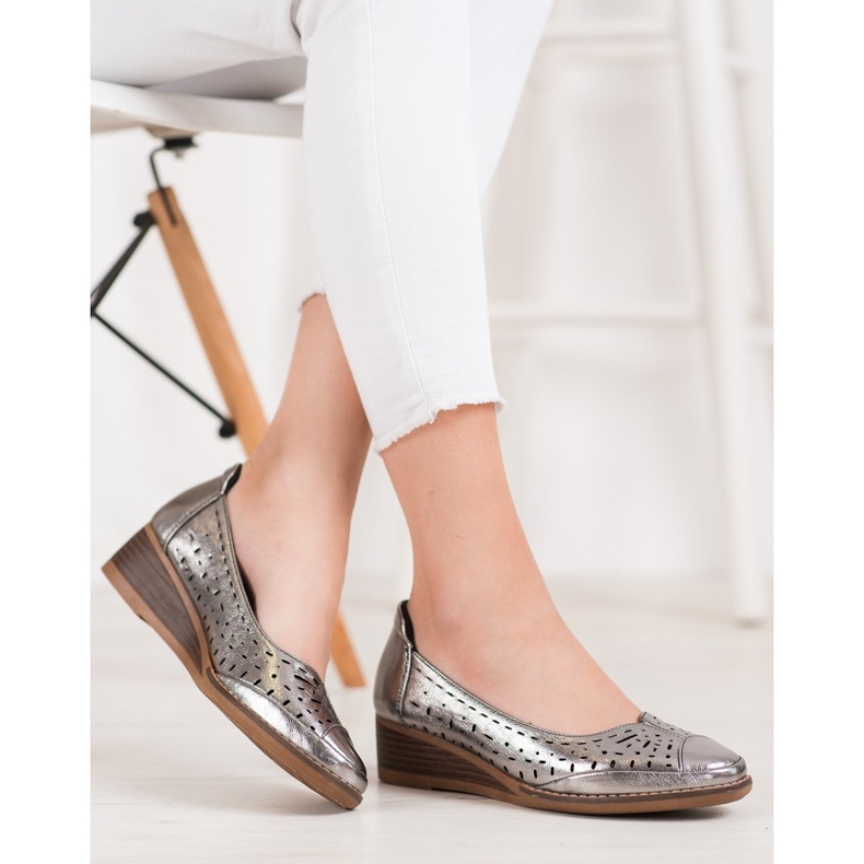 Lodičky na klínku Vinceza šedá 1