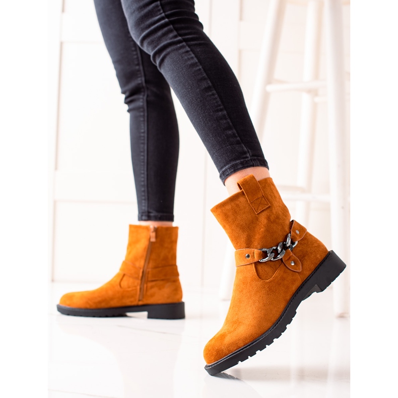 Weide Klasické semišové dělníky oranžový 1