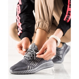 TRENDI Vázané lehké tenisky šedá 1