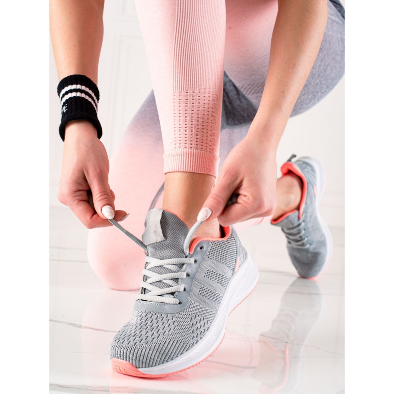 TRENDI Textilní sportovní obuv šedá 1