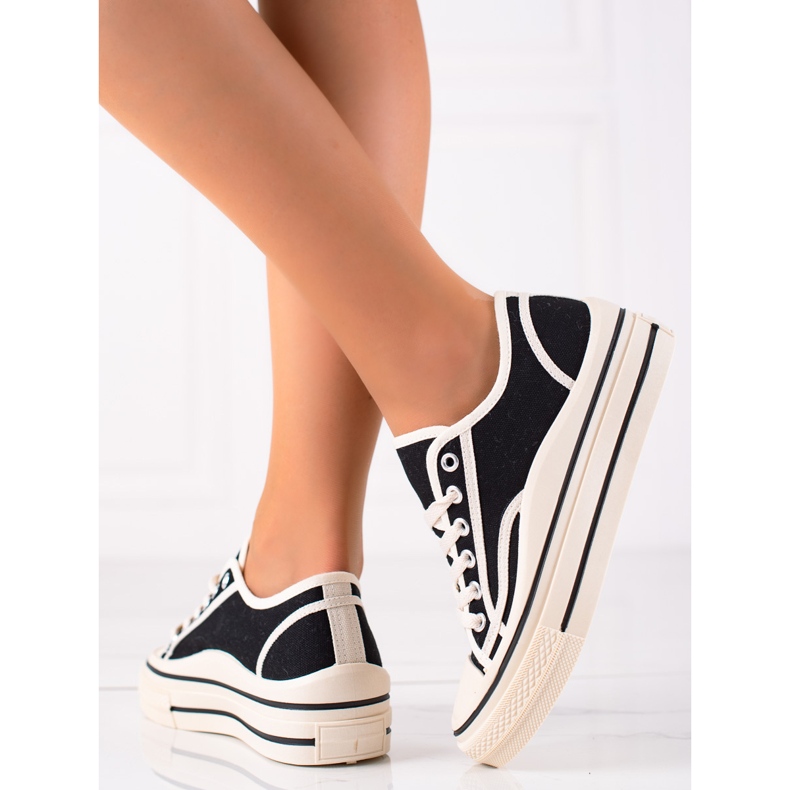 SHELOVET Tenisky Na Platformě černá 1