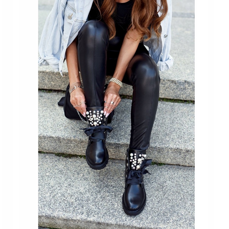 PA1 Dámské kozačky s teplou stuhou Skoll černá 5