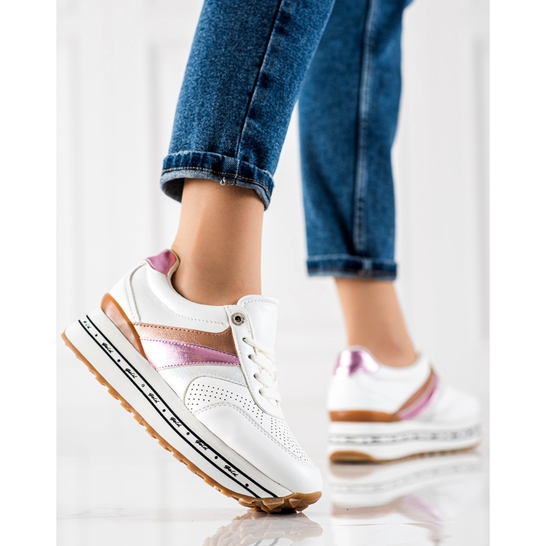 G2G/Good To Great Bílé a růžové módní tenisky bílý 1