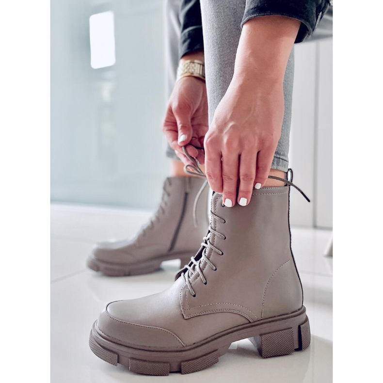 BM Šněrovací kozačky Coley Olive zelená 1