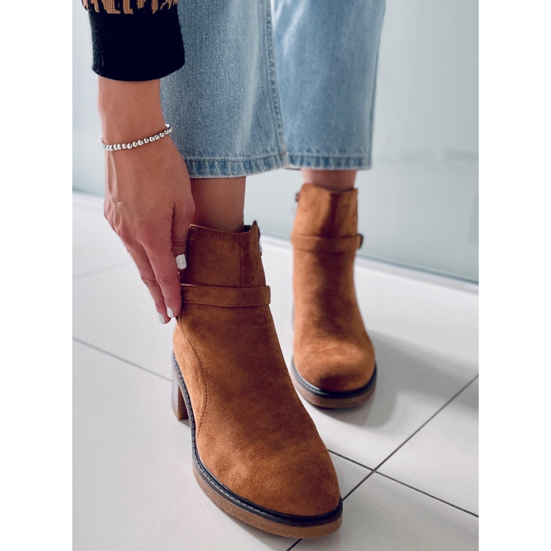 BM Široký podpatek Aretha Camel hnědý 1