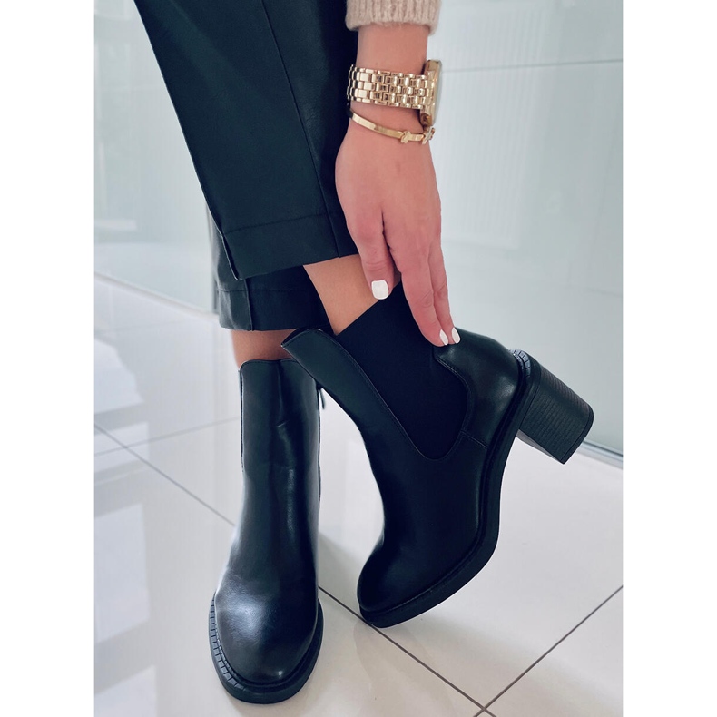 BM Klasické boty na vysokém podpatku Clea Black černá 2