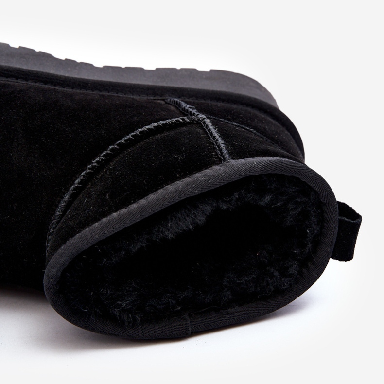 Módní semišové nízké boty do sněhu Black Nucca černá 1