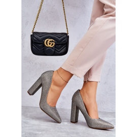 PA1 Lesklé lodičky Na Podpatku Stříbro-Zlatá Elmira hnědý stříbrný 2