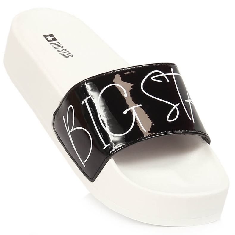 Dámské černé lakované pantofle na platformě Big Star JJ274A276 černá 1