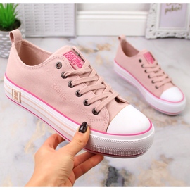 Dámské tenisky na platformě pudrově růžové Big Star LL274181 růžový 1