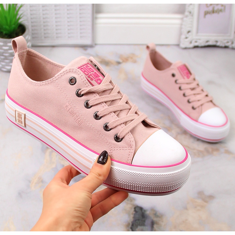 Dámské tenisky na platformě pudrově růžové Big Star LL274181 růžový 1