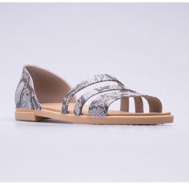 Crocs Tulum otevřené ploché sandály W 206109-15W béžový hnědý 1