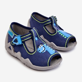 BEFADO S.A. Dětské Sandály Pantofle Befado Dinosaur 217P116 Navy Blue námořnická modř 1