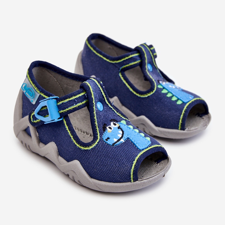 BEFADO S.A. Dětské Sandály Pantofle Befado Dinosaur 217P116 Navy Blue námořnická modrá 1