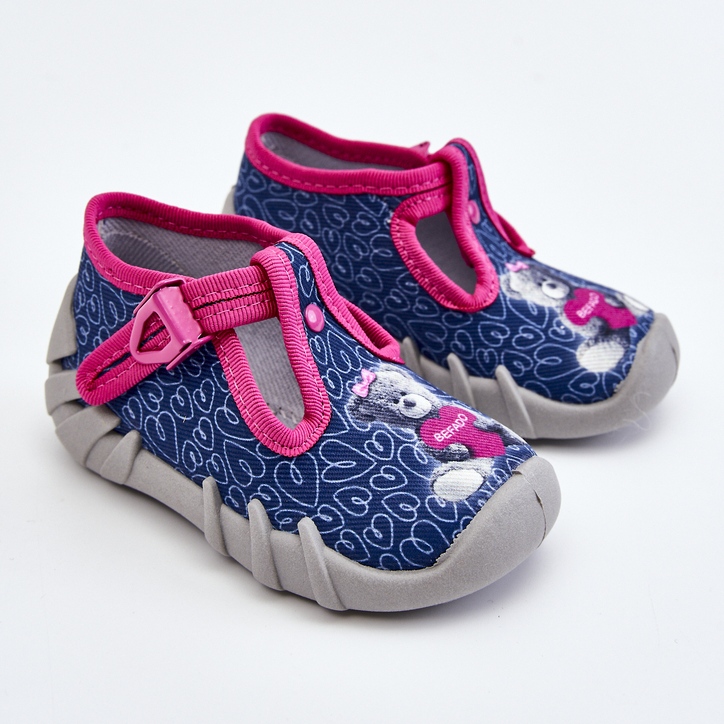 BEFADO S.A. Boty Pantofle Befado Bear 110P469 Navy-Pink námořnická modrá růžový 1