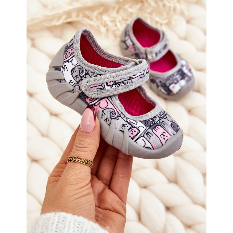 BEFADO S.A. Pantofle Balerina Befado Kotki 109P261 šedé šedá 1