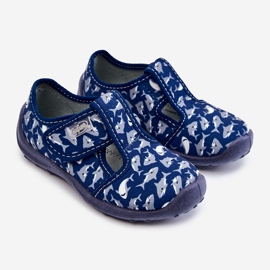 BEFADO S.A. Dětské pantofle Befado Sharks 010X032 Navy Blue námořnická modř 2