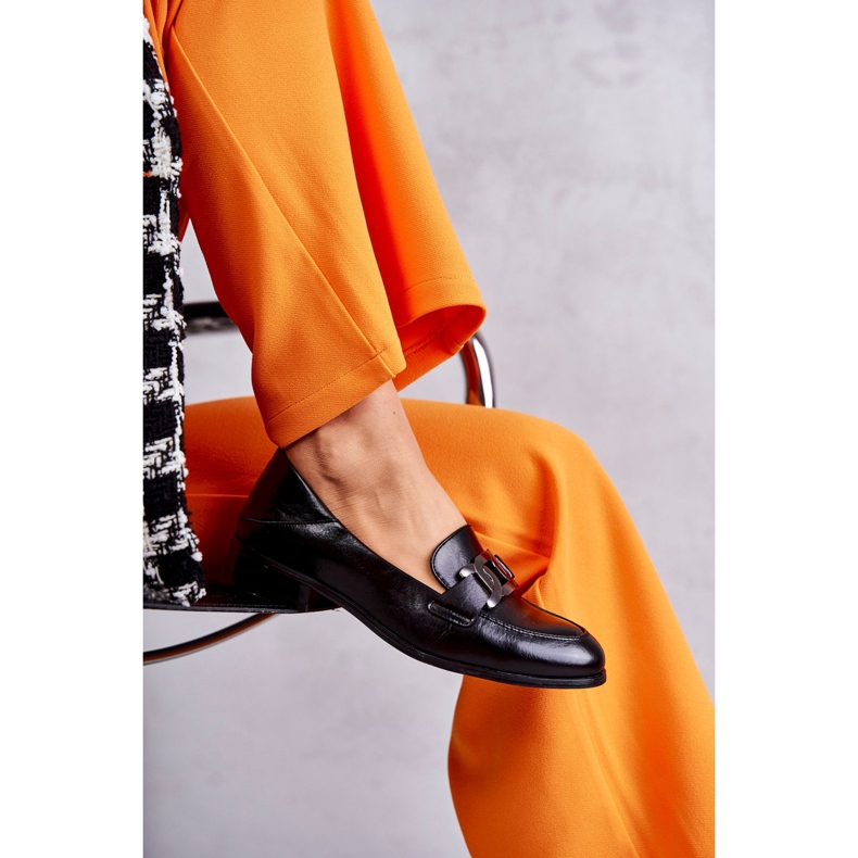 Vinceza Módní kožené mokasíny Black Trine černá 4