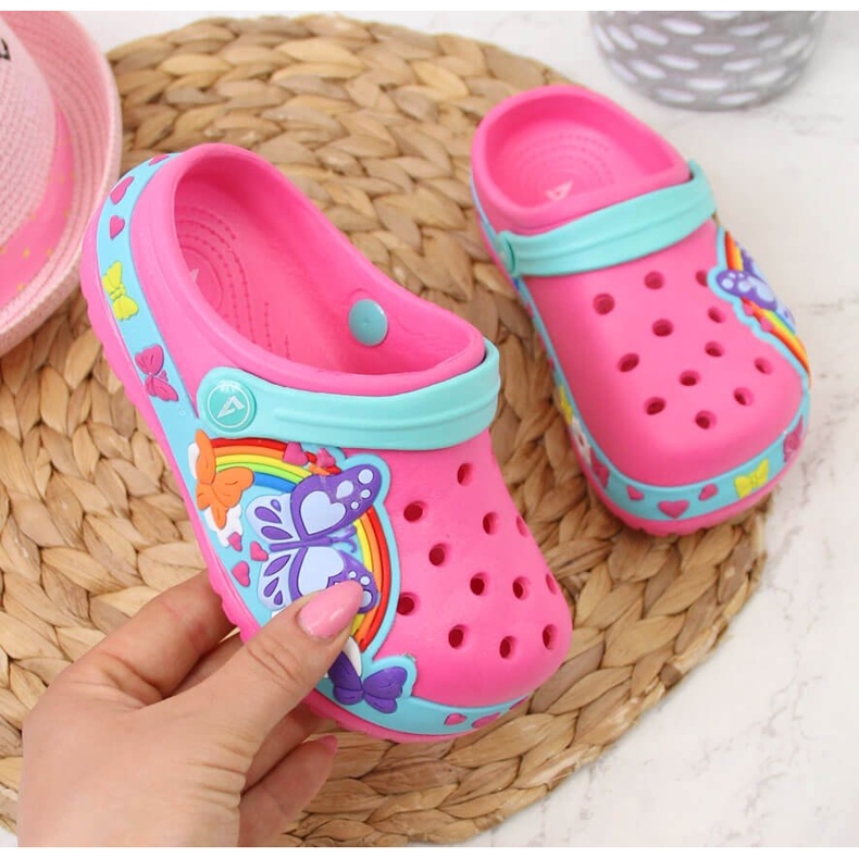 Dívčí růžové pěnové pantofle American Club růžový 1