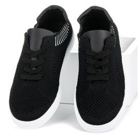 Ideal Shoes Dámské textilní tenisky černý 2