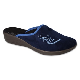 Dámské pantofle Befado PU 552D016 Navy Blue s výšivkou modrý 2