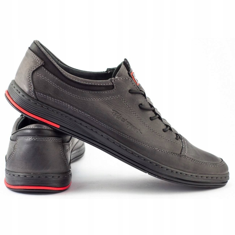 Polbut Šedá pánská ležérní kožená obuv K22 3