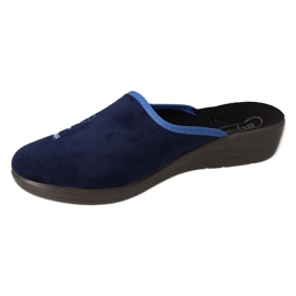 Dámské pantofle Befado PU 552D016 Navy Blue s výšivkou modrý 1