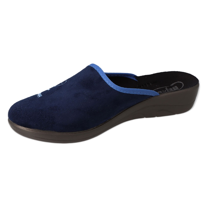 Dámské pantofle Befado PU 552D016 Navy Blue s výšivkou modrý 1