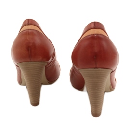 Dámská kožená čerpadla 1392 hnědá zdobená pruhy Edeo hnědý 3