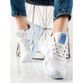 TRENDI Tenisky se třpytkami bílý stříbrný 1