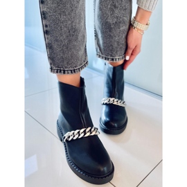 PA1 Dámské řetízkové kotníkové boty Foster Black černá 1