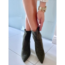 PA1 Semišové kozačky na podpatku značky Natalie Green zelená 1