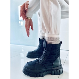 PA1 Ploché šněrovací kozačky Barkin Negro černý 1