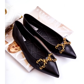 WS1 Dámské Baleríny ve špici S černým Carlos Ornamentem černá 4