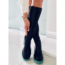 PA1 Kozačky s barevnou podrážkou od Woods BLACK/BLUE černá modrý 1