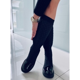 Elegantní prošívané kozačky Coco Black černý 2